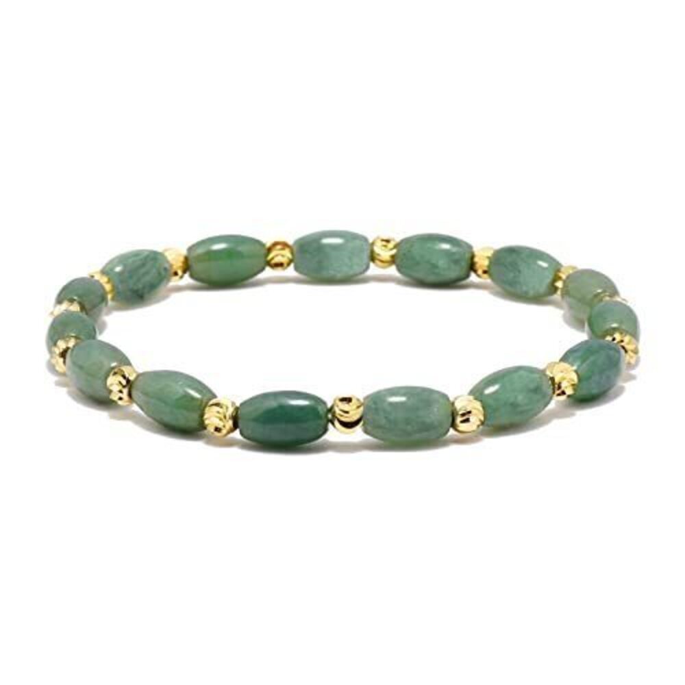 1665 jade bracelet ，beaded bracelets ，6 * 9mm natural jade beads,brass